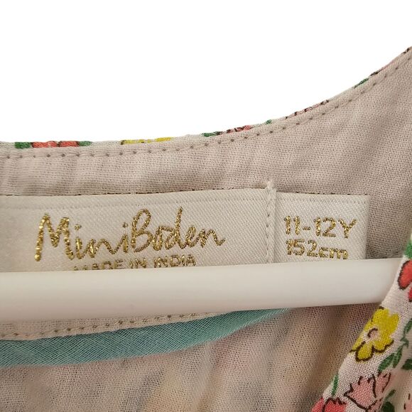 Mini Boden Rainbow Hotchpoch Floral Dress Size 11‎ 12 Cotton Missing Belt - Picture 3 of 4